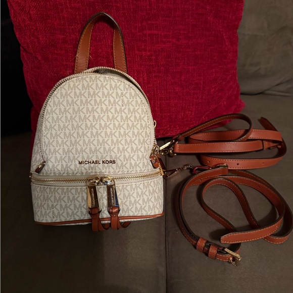 Michael Kors Brown and Cream Backpack - Picture 2 of 9
